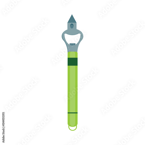 green bottle opener Isolated on white background
