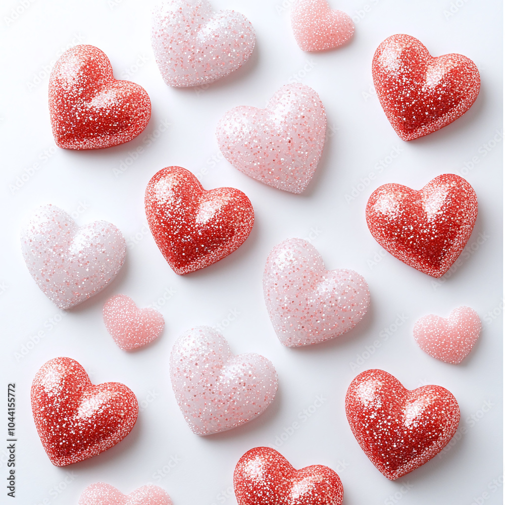 Obraz premium Set of hearts on white background 
