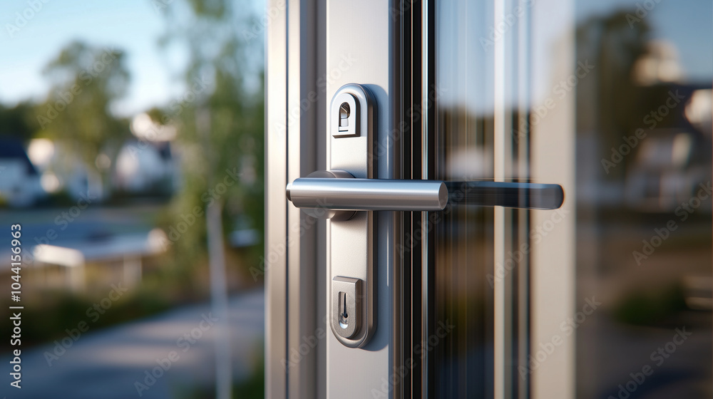 A detailed shot of the secure locking system on metal PVC French balcony doors, demonstrating the combination of energy efficiency and high-level security. A detailed shot of the secure locking system on metal PVC French balcony doors, demonstrating the combination of energy efficiency and high-level security.