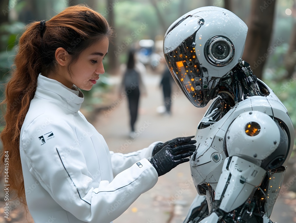 Fototapeta premium Robots and humans: collaboration in the modern working world