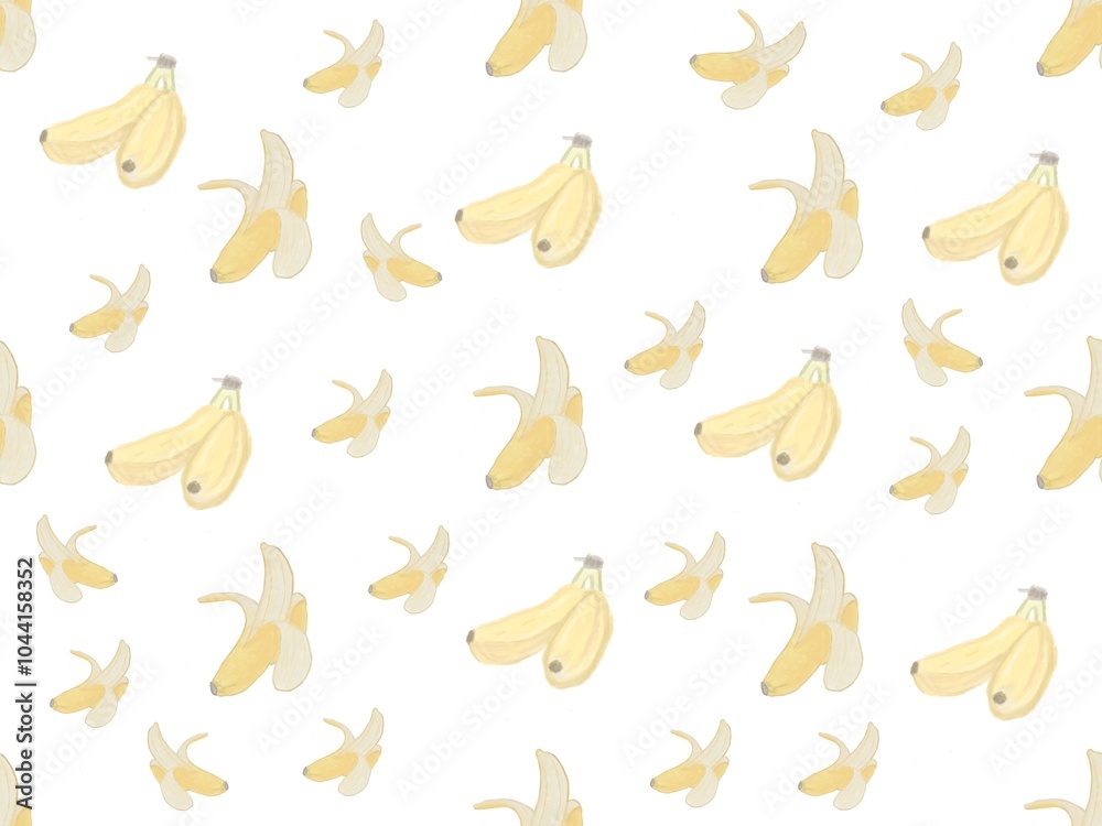 Obraz premium Banana pattern Background. flat illustration banana background. seamless pattern banana. banana cute illustration background.