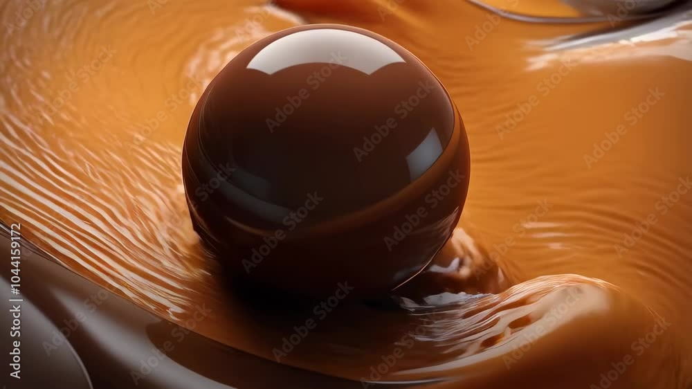 Chocolate and caramel with chocolate drop