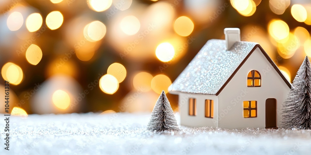 Naklejka premium real estate Christmas concept