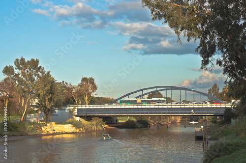 Bridge over the Hayarkon river in Tel Aviv photo