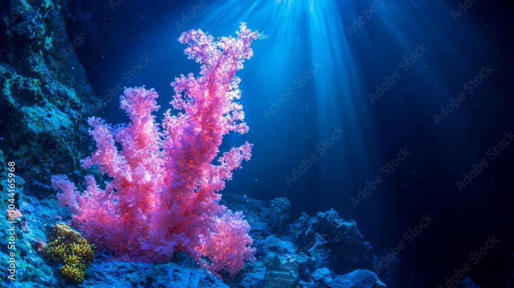 Fototapeta premium Expedition to the Depths: Deep-Sea Research Team Uncovering Ancient Artifacts in Vibrant Marine Ecosystem
