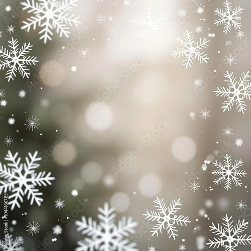 abstract festive background with snowflakes. copy space for the text. template for greeting card, merry christmas and happy new year 2025