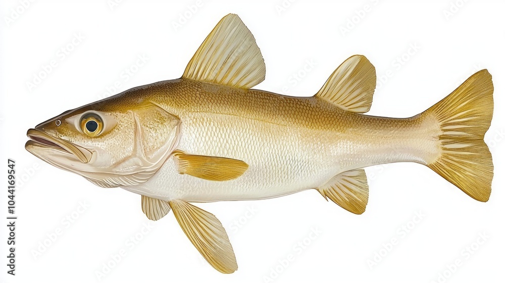haddock characterized by its elongated body and unique coloration illustrates the beauty of marine life. It stands out vividly against a clean white backdrop. haddock characterized by its elongated body and unique coloration illustrates the beauty of marine life. It stands out vividly against a clean white backdrop.