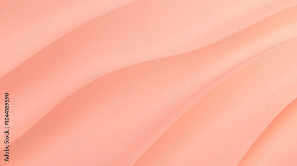 Obraz premium Flowing diagonally across a peach-colored background, smooth wavy lines create movement and elegance, with a touch of modern design