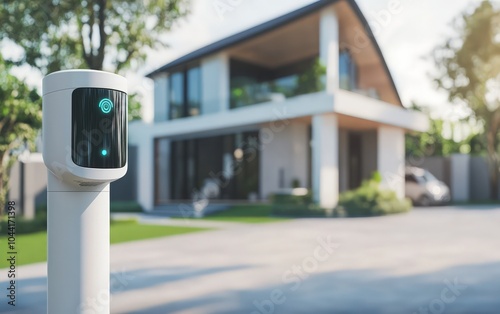 AI-powered home security system monitoring all aspects a smart home photo