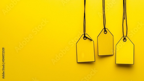 It has a yellow background and yellow and black tags, creating an engaging Black Friday theme. photo