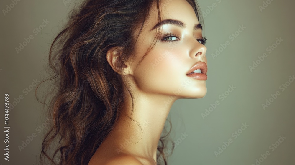 Elegant Profile Portrait of a Young Woman Elegant Profile Portrait of a Young Woman