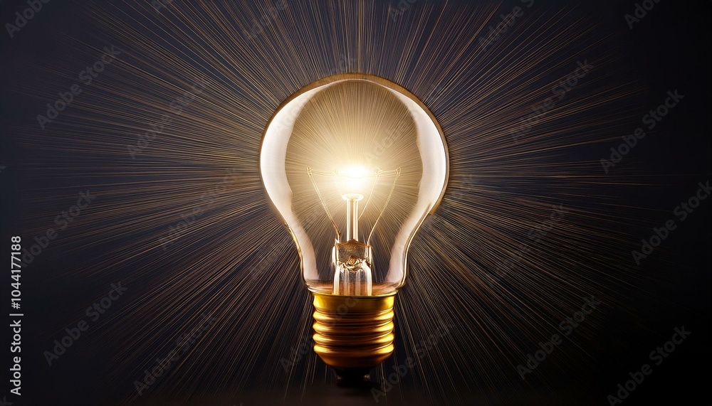 Illuminated lightbulb glowing against a dark background. 3D Rendering Illuminated lightbulb glowing against a dark background. 3D Rendering