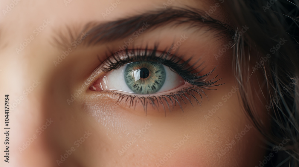 Fototapeta premium Girl's eye. Eye close-up. Beautiful female eyes. Eye makeup. Woman portrait. Amazing looking. Vision
