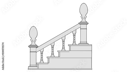 Staircase Balustrade Designs 2D vector
