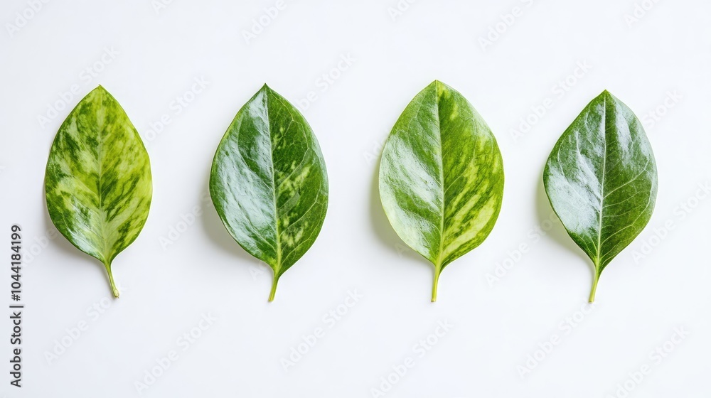 Vibrant Green Leaves Showcasing Natural Patterns on a Light Background Generative AI Vibrant Green Leaves Showcasing Natural Patterns on a Light Background Generative AI