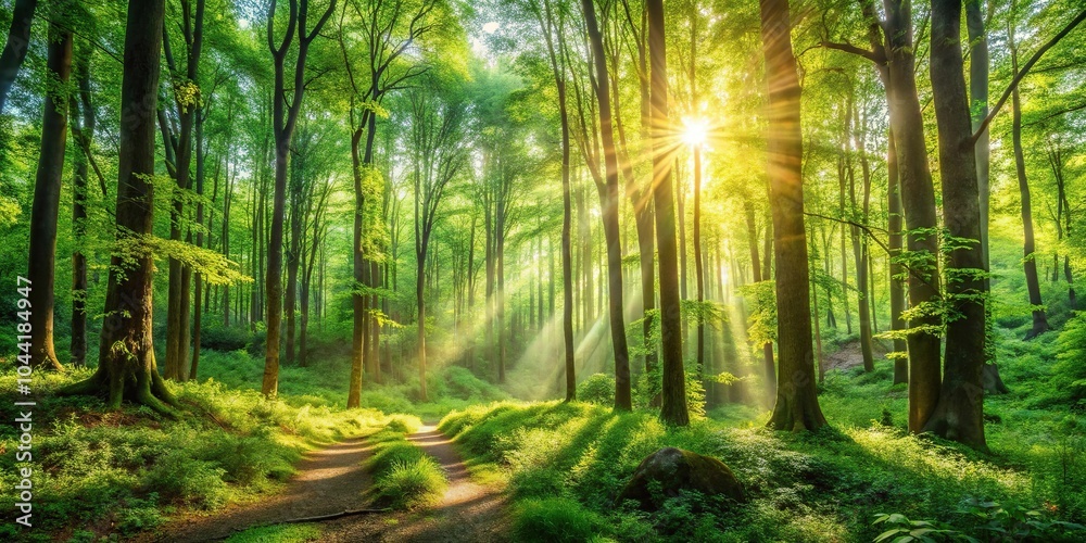 scenic view of sunlit wild forest scenic view of sunlit wild forest