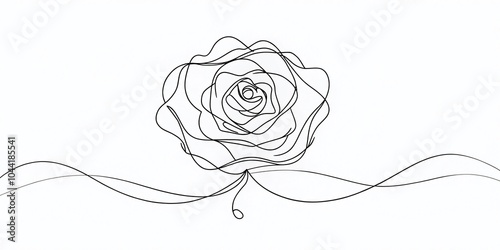 Elegant Rose Flower Line Art Isolated for Urban Exploration Photography Aesthetic