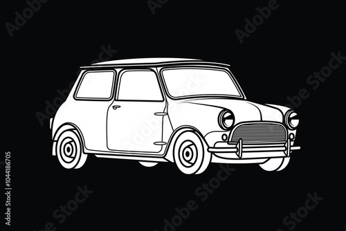 Racing retro car. Original vector illustration in vintage style.
