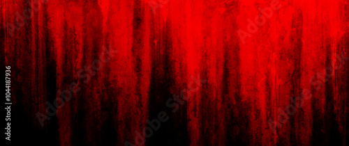 Creepy grunge Halloween vector texture with red splashes for background. Spooky hand drawn paint strokes and blood splatter texture. Bright color Halloween illustration.