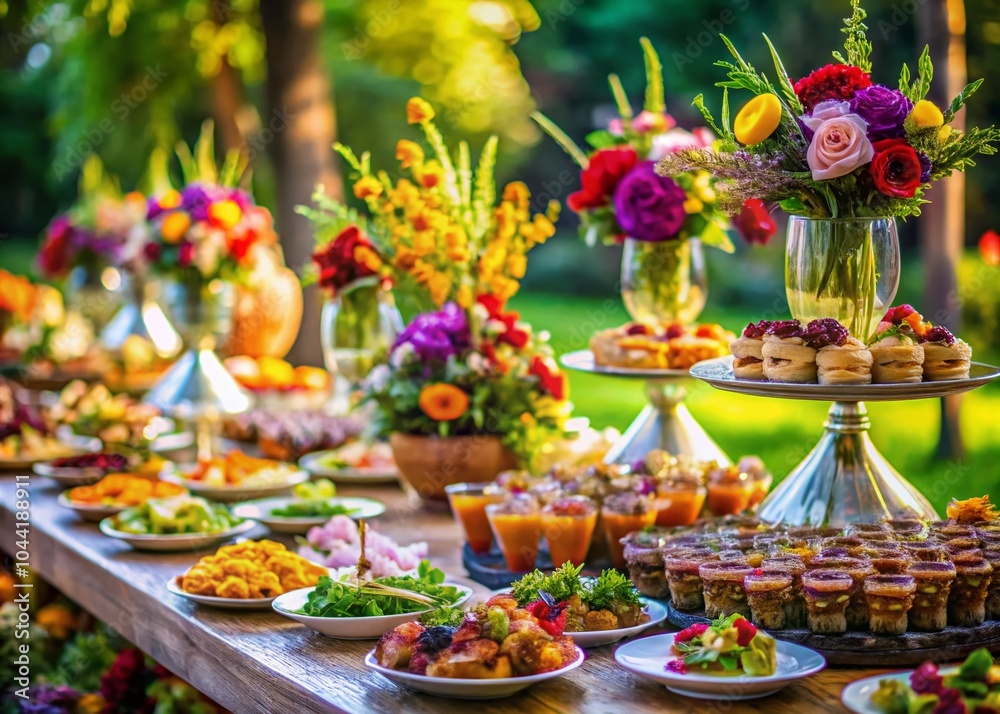 Exquisite Buffet Wedding Catering Display with Elegant Dishes and Decor for Memorable Celebrations Exquisite Buffet Wedding Catering Display with Elegant Dishes and Decor for Memorable Celebrations