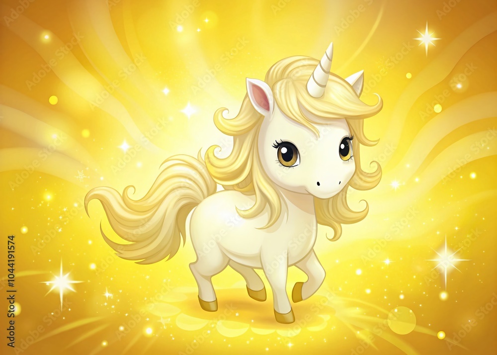 Friendly Ghost Unicorn on Yellow Background - Surreal Fantasy Art for Kids and Imagination Friendly Ghost Unicorn on Yellow Background - Surreal Fantasy Art for Kids and Imagination
