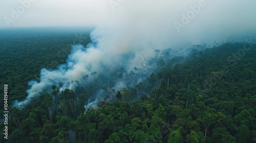 Dense Jungle Mist at Dusk