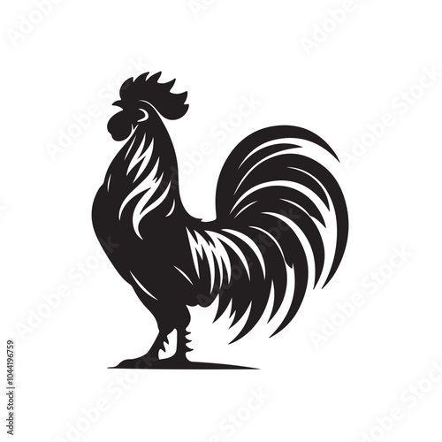 Rooster silhouette vector design eps
