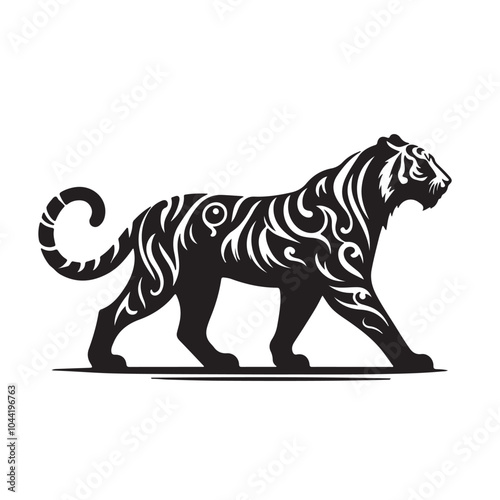 Tiger silhouette vector design eps