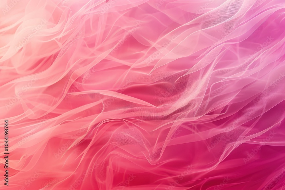 Obraz premium Pink and White Tulle Fabric with Soft Gradient