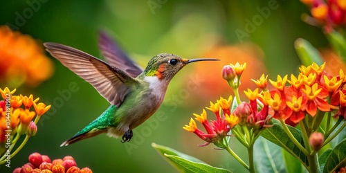 Hummingbird Feeding on Milkweed Flowers in Slow Motion, Captured at 2000fps for Stunning Nature Photography