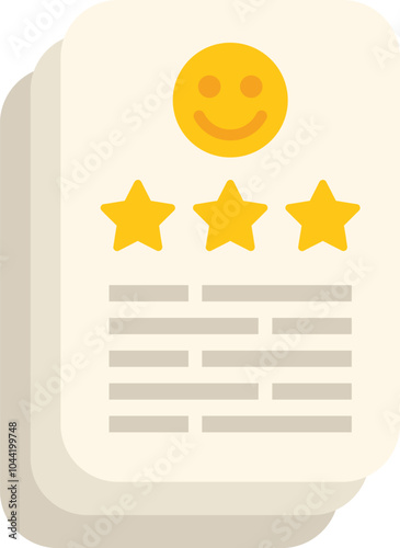Customer feedback survey showing a five star rating and positive emoji indicating customer satisfaction