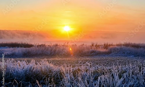 Sunrise Glow Touches the Frozen Winter Landscape