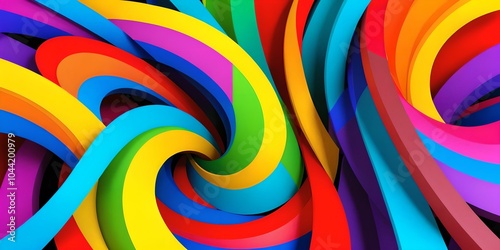 multicolor wallpaper representing helical shapes in relief.