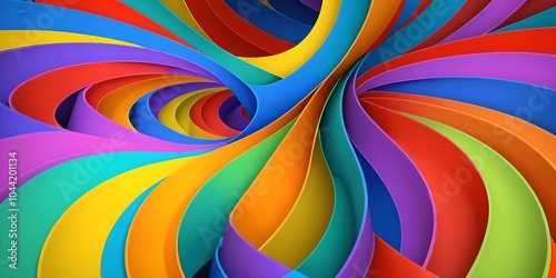 multicolor wallpaper representing helical shapes in relief. photo