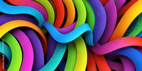 multicolor wallpaper representing helical shapes in relief.