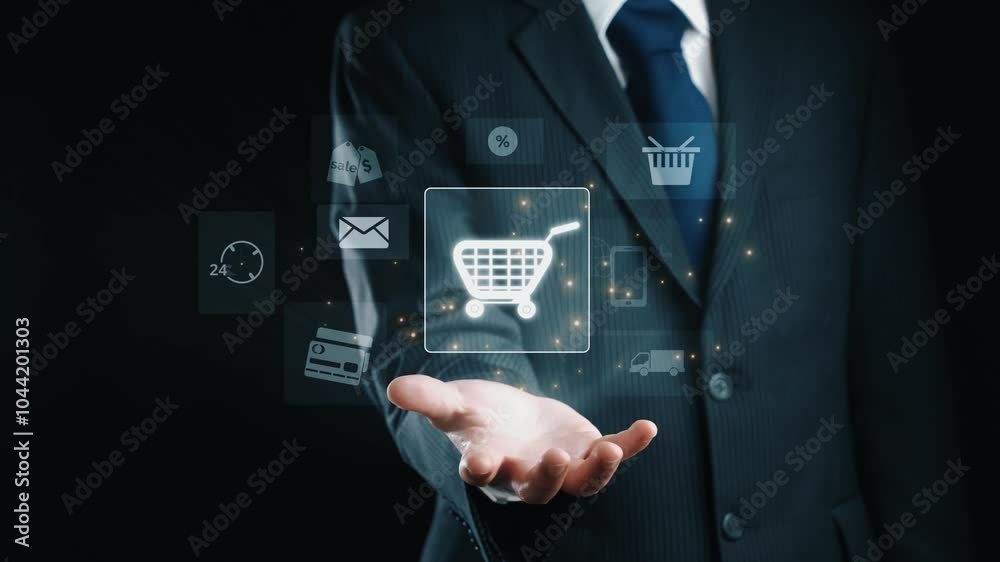 Business person integrates omni-channel strategies, enhancing online shopping and marketing reach. Discover the power of omni-channel marketing in creating cohesive brand experiences. UUID