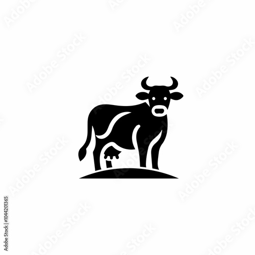 cow animal milk beef logo design symbol