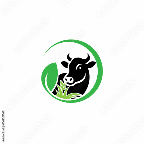 cow animal milk beef logo design symbol