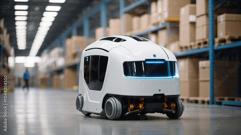 Minimalist Warehouse Robot Delivery - AGV Automation Minimalist Warehouse Robot Delivery - AGV Automation