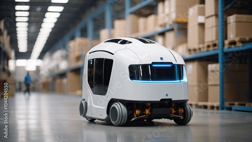 Minimalist Warehouse Robot Delivery - AGV Automation