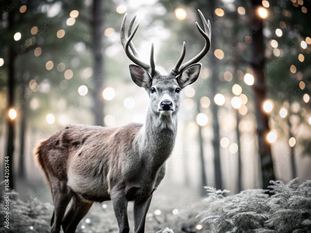 Majestic Deer in a Dreamy Bokeh Landscape Background for Nature Lovers Majestic Deer in a Dreamy Bokeh Landscape Background for Nature Lovers