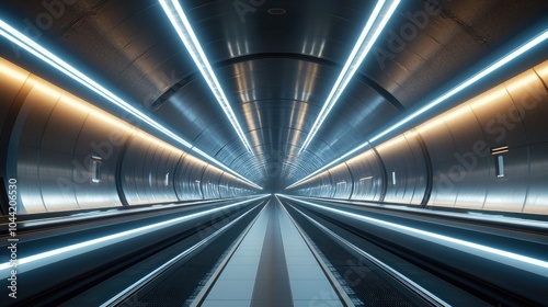 Futuristic Tunnel with Dynamic Light Effects