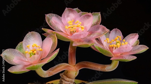 Flowering Hylotelephium Spectabile Sedum, Native to China and Korea - Crassulaceae Family photo