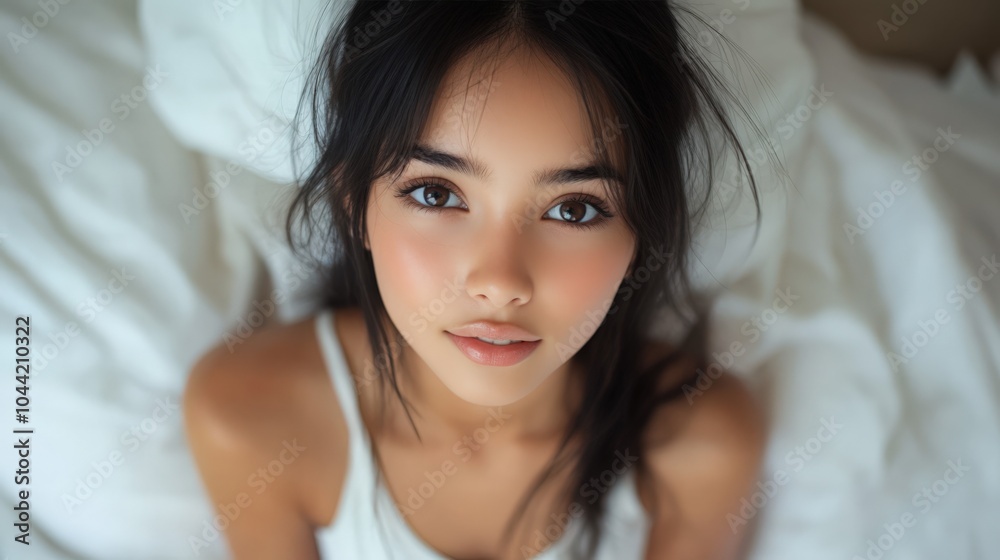 Portrait of a Young Woman with Natural Beauty Portrait of a Young Woman with Natural Beauty