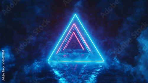 Neon triangle scene