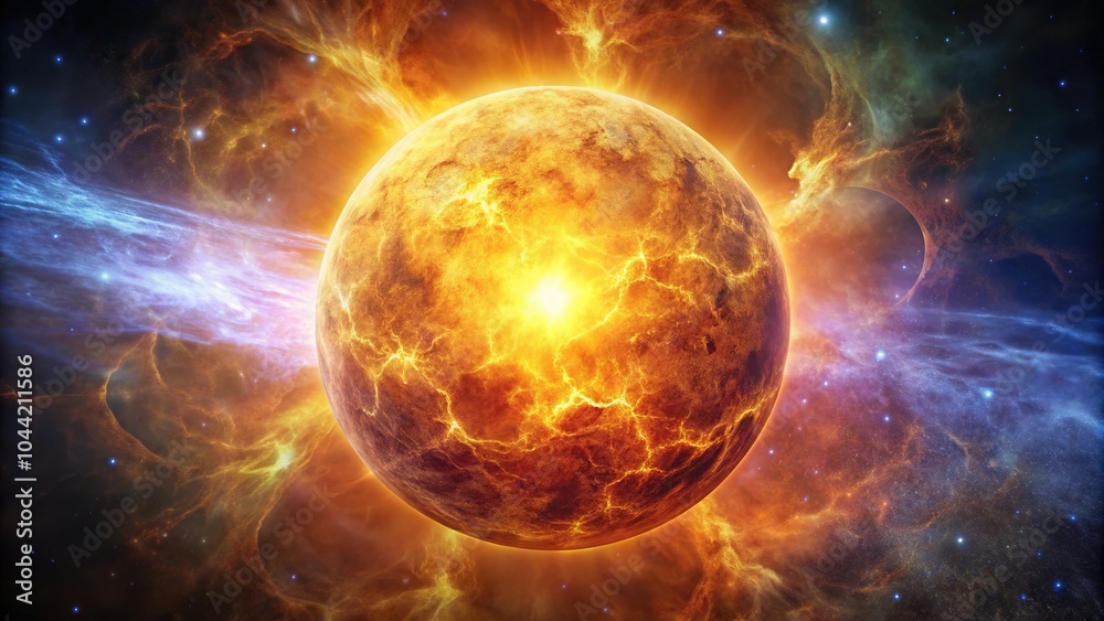 Obraz premium Sci-fi nebula resembling Venus up close, perfect for gaming and sci-fi productions