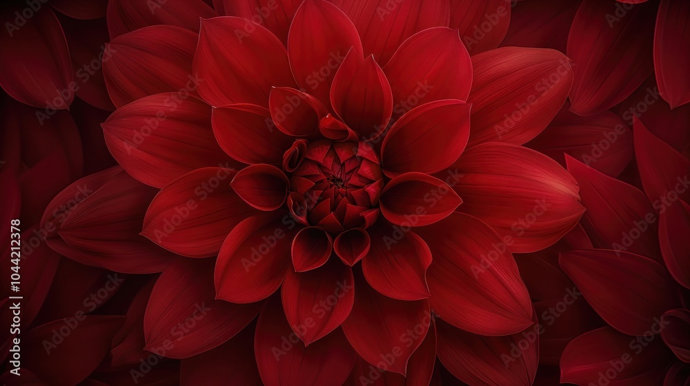 Beautiful Dark Red Dahlia Blooming in a Garden Beautiful Dark Red Dahlia Blooming in a Garden