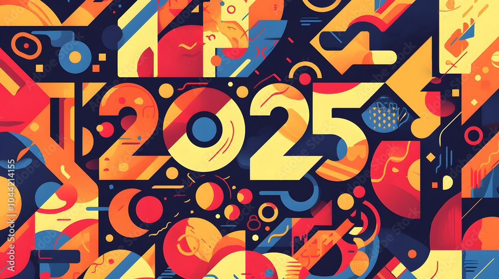 2025 abstract geometric new year illustration