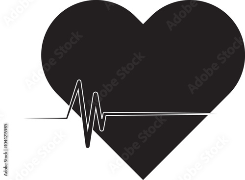 illustration of heartbeat signal wave icons