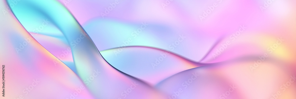 Vibrant pastel abstract background with flowing holographic gradient waves and soft textures